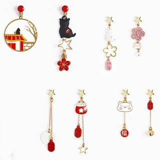 Asymmetrical Cat Drop Earring (various Designs)