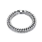 Fashion Personality Geometric 316l Stainless Steel Bracelet 12mm Silver - One Size