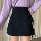 Tie-side Mini A-line Skirt