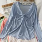 Pearl-neckline Twisted Light Top