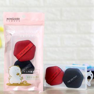 Set Of 2: Hexagon Powder Puff As Shown In Figure - One Size
