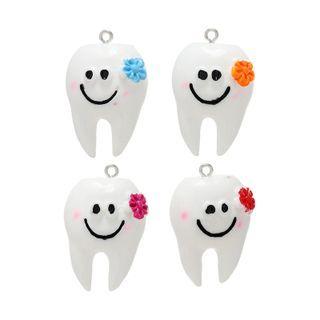Cartoon Tooth Resin Pendant White - One Size