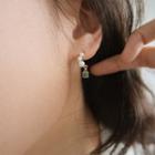 Rhinestone Square Faux Pearl Dangle Earring 1 Pair - One Size