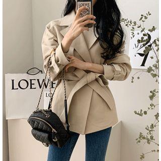 Flap Belted Trench Jacket One Size