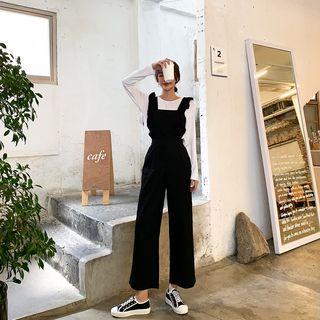 Frill-trim Wide-leg Jumpsuit