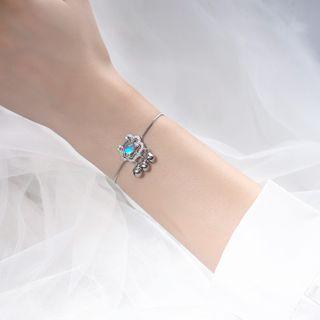 Lock Moonstone Sterling Silver Bracelet