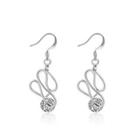 Simple And Fashion Twisted Geometric Earrings With Cubic Zircon Silver - One Size