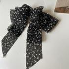Floral Print Mesh Bow Hair Clip 1 Pc - Black - One Size