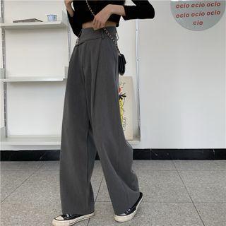 High-waist Asymmetrical Straight Leg Dress Pants