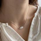 Faux-pearl Necklace Silver - One Size