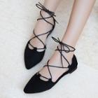 Pointed Lace Up Sandals