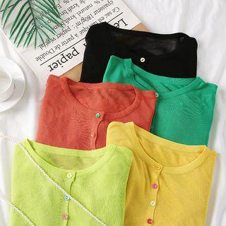 Button-down Light Knit Cardigan