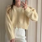 Cropped Sweater Yellow - One Size