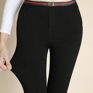 Stripe-detail Skinny Pants