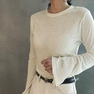 Slit-sleeve M Lange Slim-fit T-shirt