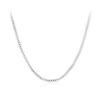 Fashion Simple 1mm Box Necklace 45cm Silver - One Size