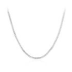 Fashion Simple 1mm Box Necklace 45cm Silver - One Size
