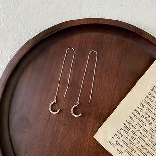 Alloy Moon Dangle Earring 1 Pair - Silver - Earring - One Size