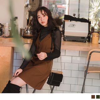 Double Spaghetti-strap V-neck Dress
