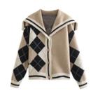Collar Argyle Cardigan