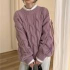 Cable Knit Sweater / Plain Shirt