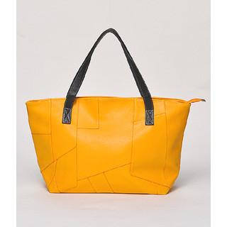 Geometric Front Panel Tote Yellow - One Size