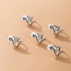 Set Of 5: Nail Rings 20523 - Set - Silver - One Size