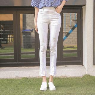 Slit-hem Leggings Pants
