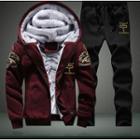 Set: Fleece Lined Hooded Zip Jacket + Sweatpants