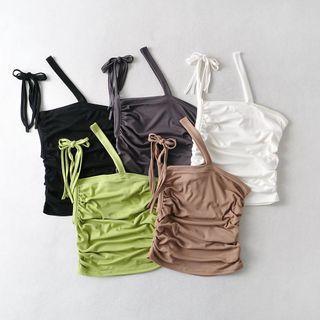 Asymmetrical Shirred Camisole Top