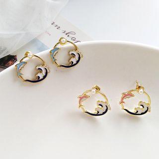 Dolphin Hoop Earring / Clip-on Earring
