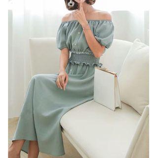 Set: Off-shoulder Top + Midi Skirt