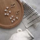 Faux Pearl Flower Fringed Earring / Clip-on Earring