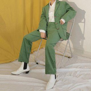 Single Breasted Blazer / Wide-leg Pants
