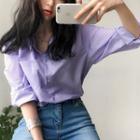 Pinstripe Shirt Purple - One Size