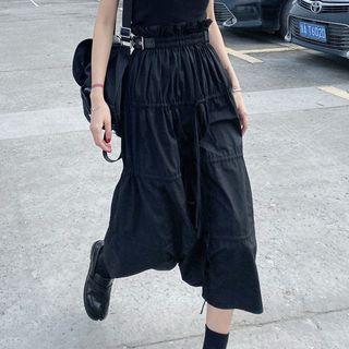 Drawstring-cuff Midi Skirt