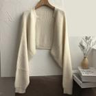 Open Front Knit Cropped Cardigan