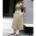 Belted Long Trench Coat Beige - One Size
