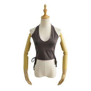 Halter Neck Drawstring Tank Top