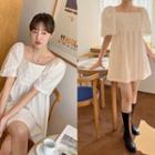 Smocked A-line Mini Dress