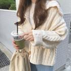 Cable Knit Hooded Knit Cardigan