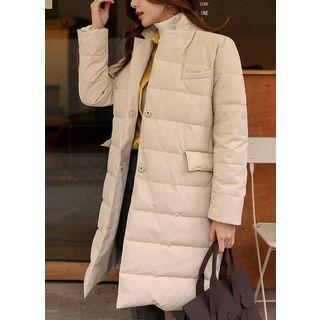 Notched-lapel Duck-down Coat With Sash