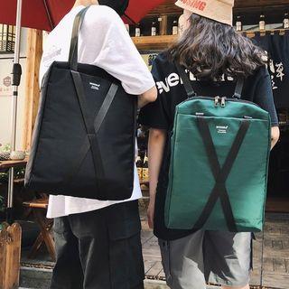 Crossed Strap Canvas Backpack