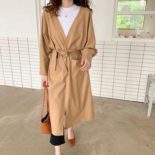 Plain Midi Coat Camel - One Size