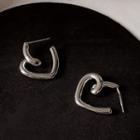 Heart Alloy Earring 1 Pair - 491 - Silver - One Size
