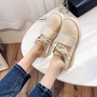 Platform Adhesive Strap Lace-up Shoes
