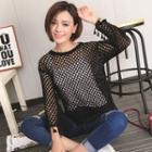3/4-sleeve Mesh T-shirt