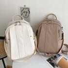 Faux Leather Contrast Stitched Backpack