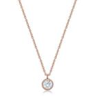 14k Rose Gold Plated Steel Necklace With Crystal Pendant Gold - One Size