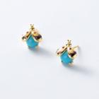 S925 Sterling Silver Ladybug Stud Earrings As Shown In Figure - One Size